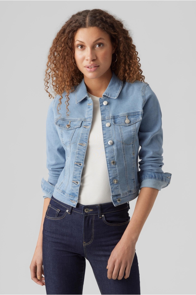 VMLUNA LS SLIM DNM JACKET MIX GA NO 10279492 Light Blue Denim